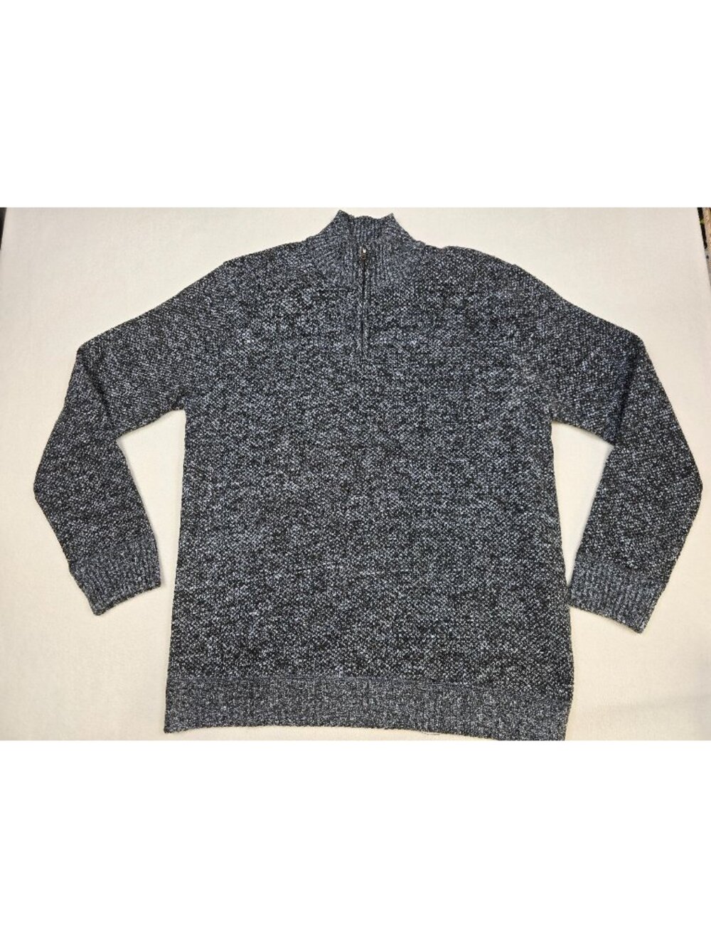 Threadgrit Mens L Gray 1/4 Zip Sweater